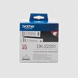 Nhãn in Brother DK22251 Nhãn giấy liên tục 62mm (W) x 15.24M (L) (2 MÀU ĐỎ / ĐEN)