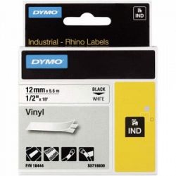 Nhãn in Vinyl Dymo Rhino_Chữ đen trên nền trắng 12mm (5.5m)