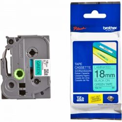 TZe-FX741 Nhãn siêu dẻo, chữ đen trên nền xanh lam 18mm 