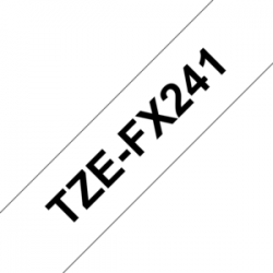 TZe-FX241 Nhãn siêu dẻo, chữ đen trên nền trắng 18mm