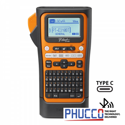 Máy in nhãn cầm tay Brother PT-E310BT, Bluetooth, Type C