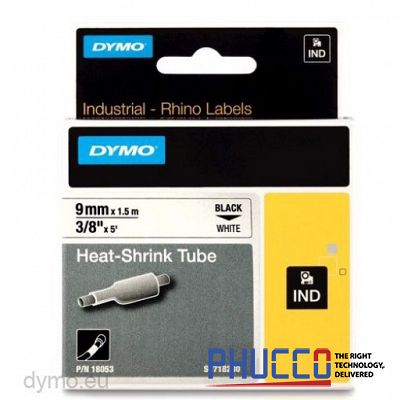 Nhãn in ống co nhiệt Dymo Rhino_Chữ đen trên nền trắng 9mm (1.5m)