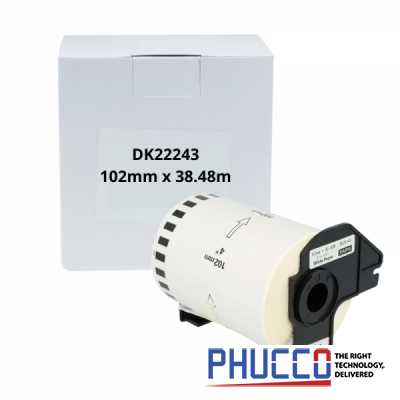 Nhãn giấy decal liên tục DK-22243, 102mm X 30.48m