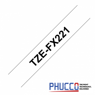 TZe-FX221 Nhãn tiêu chuẩn, chữ đen trên nền trắng 9mm