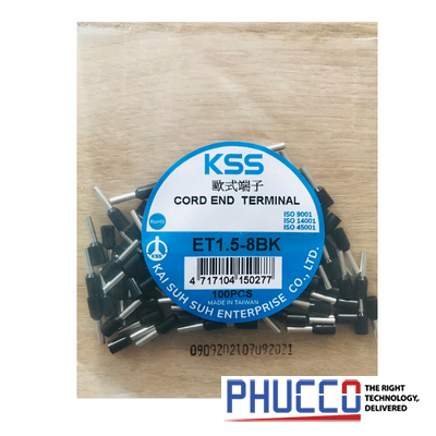 Đầu nối cáp điện Cord And Terminal KSS ET1.5-8BK